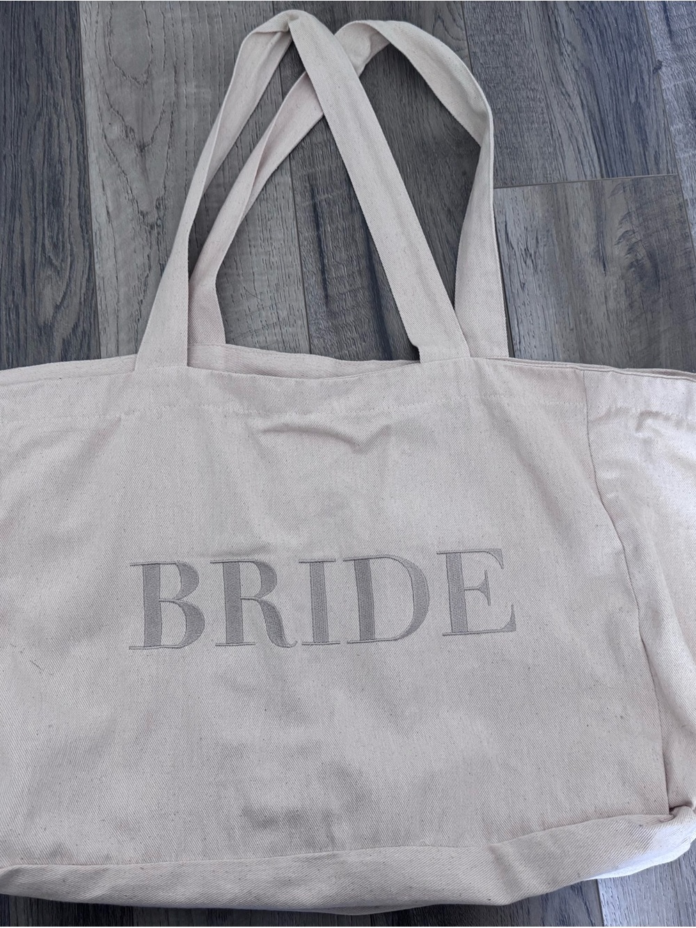 👰🏻‍♀️ Six Stories BRIDE Canvas Tote Bag in Light Beige